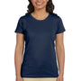 Econscious Womens Heather Sueded Short Sleeve Crewneck T-Shirt - Navy Blue