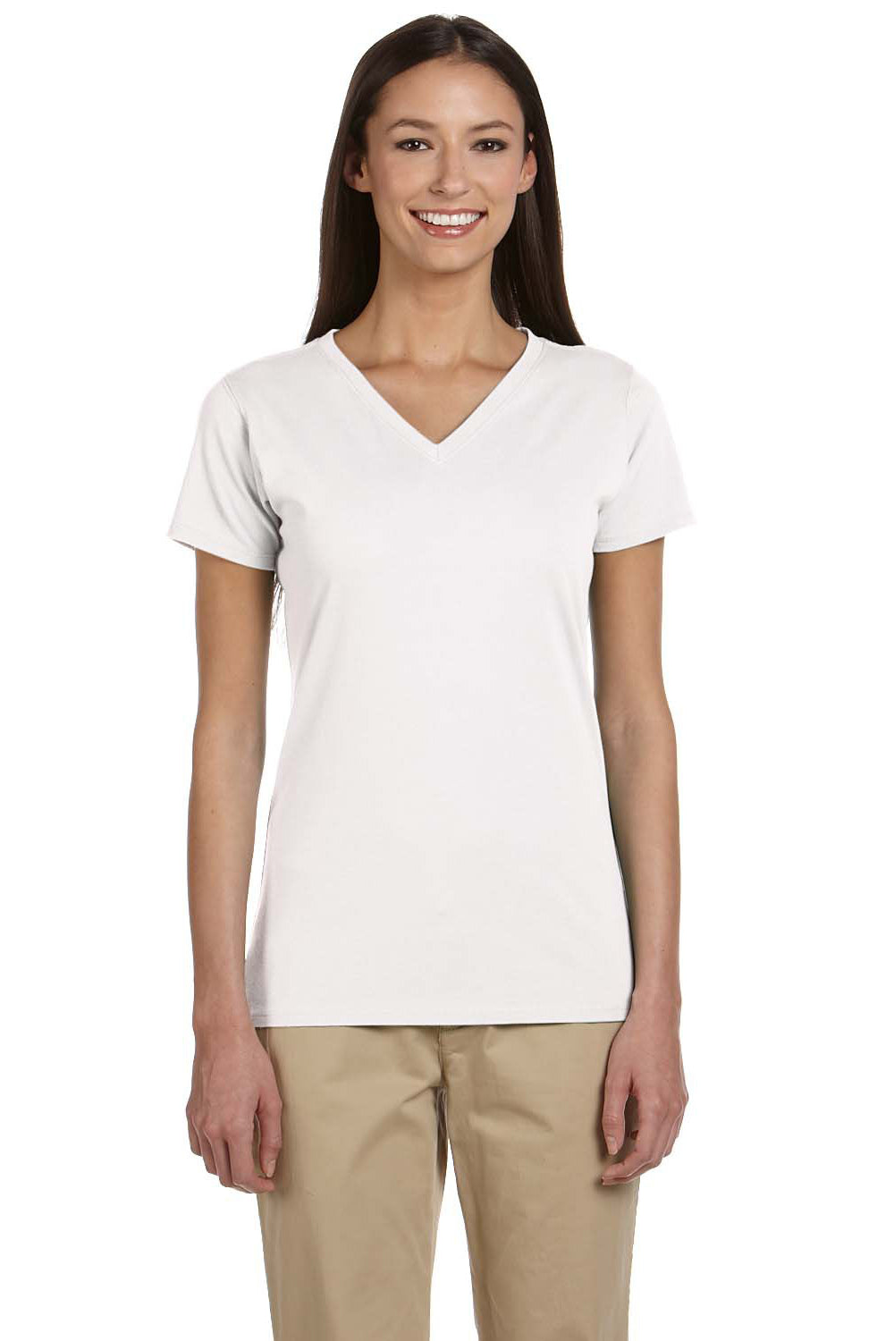 Econscious EC3052 Womens Short Sleeve V-Neck T-Shirt White Front