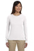 Econscious EC3500 Womens Long Sleeve Crewneck T-Shirt White Front