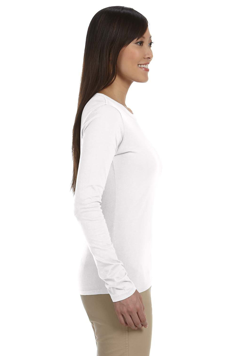 Econscious EC3500 Womens Long Sleeve Crewneck T-Shirt White Side