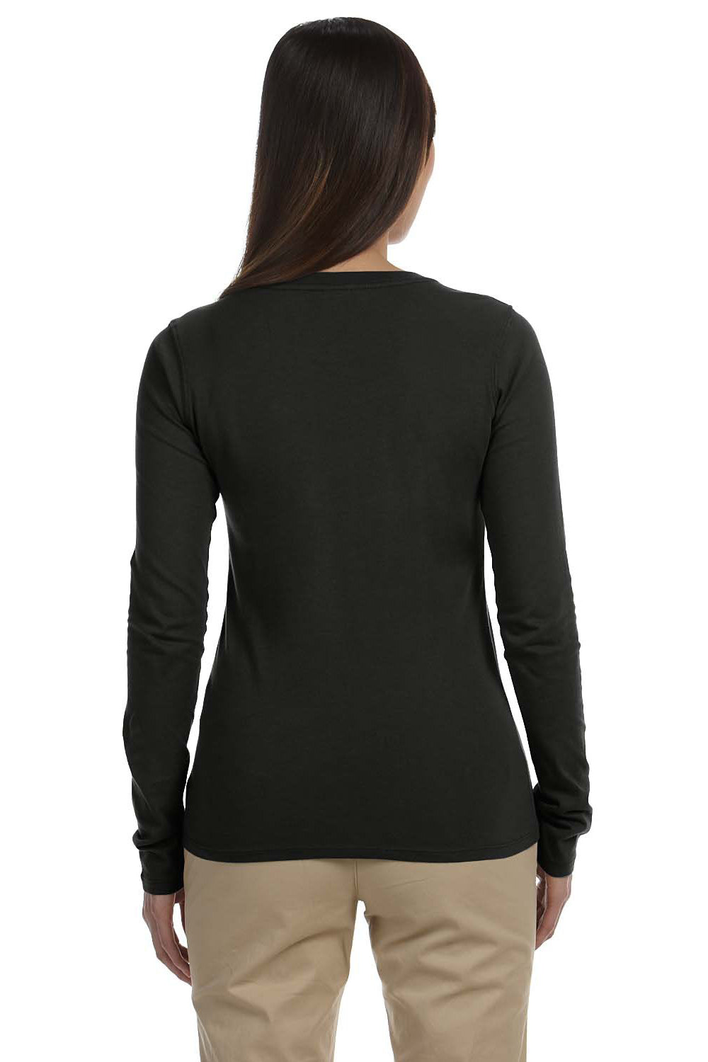 Econscious EC3500 Womens Long Sleeve Crewneck T-Shirt Black Back