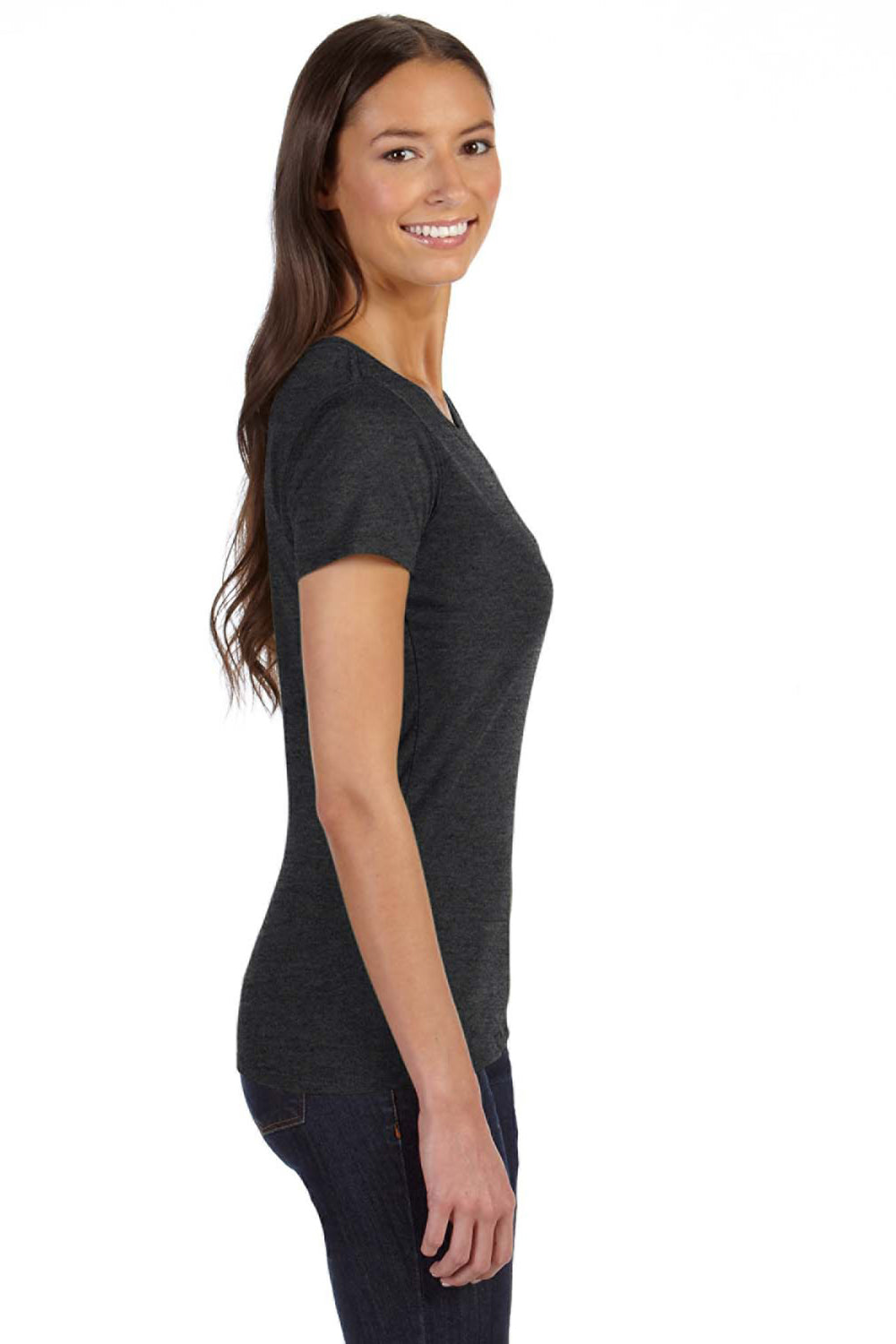 Econscious EC3800 Womens Short Sleeve Crewneck T-Shirt Charcoal Grey Side