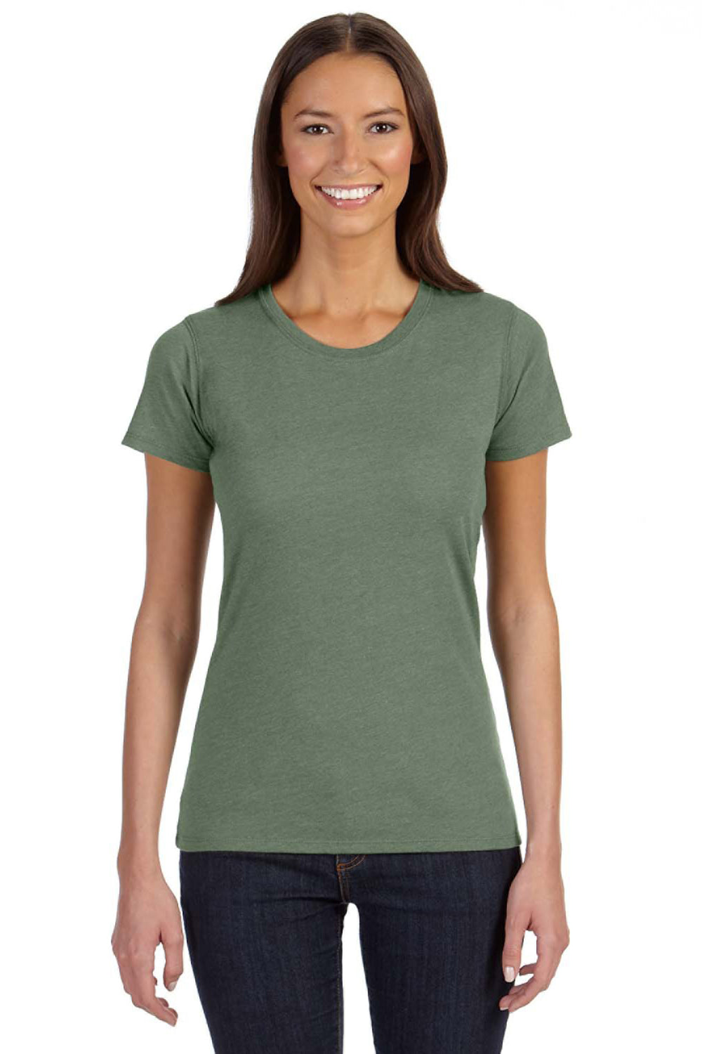 Econscious EC3800 Womens Short Sleeve Crewneck T-Shirt Asparagus Green Front