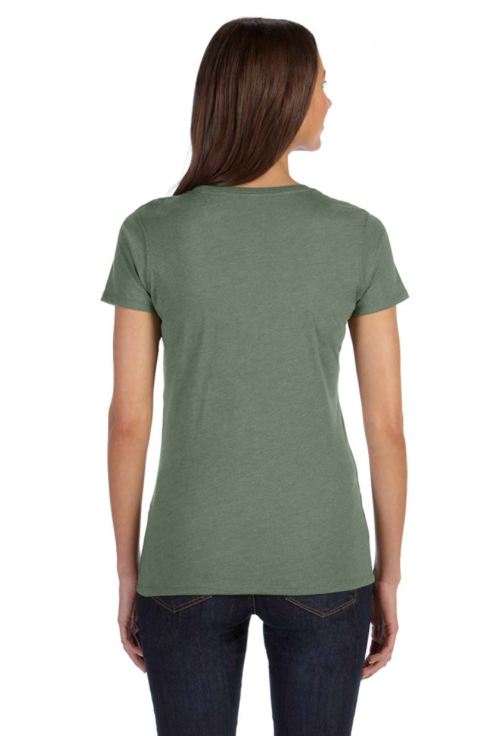 Econscious EC3800 Womens Short Sleeve Crewneck T-Shirt Asparagus Green Back