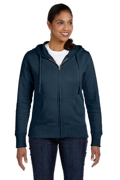 Econscious EC4501 Womens Full Zip Hooded Sweatshirt Hoodie Pacific Blue Front