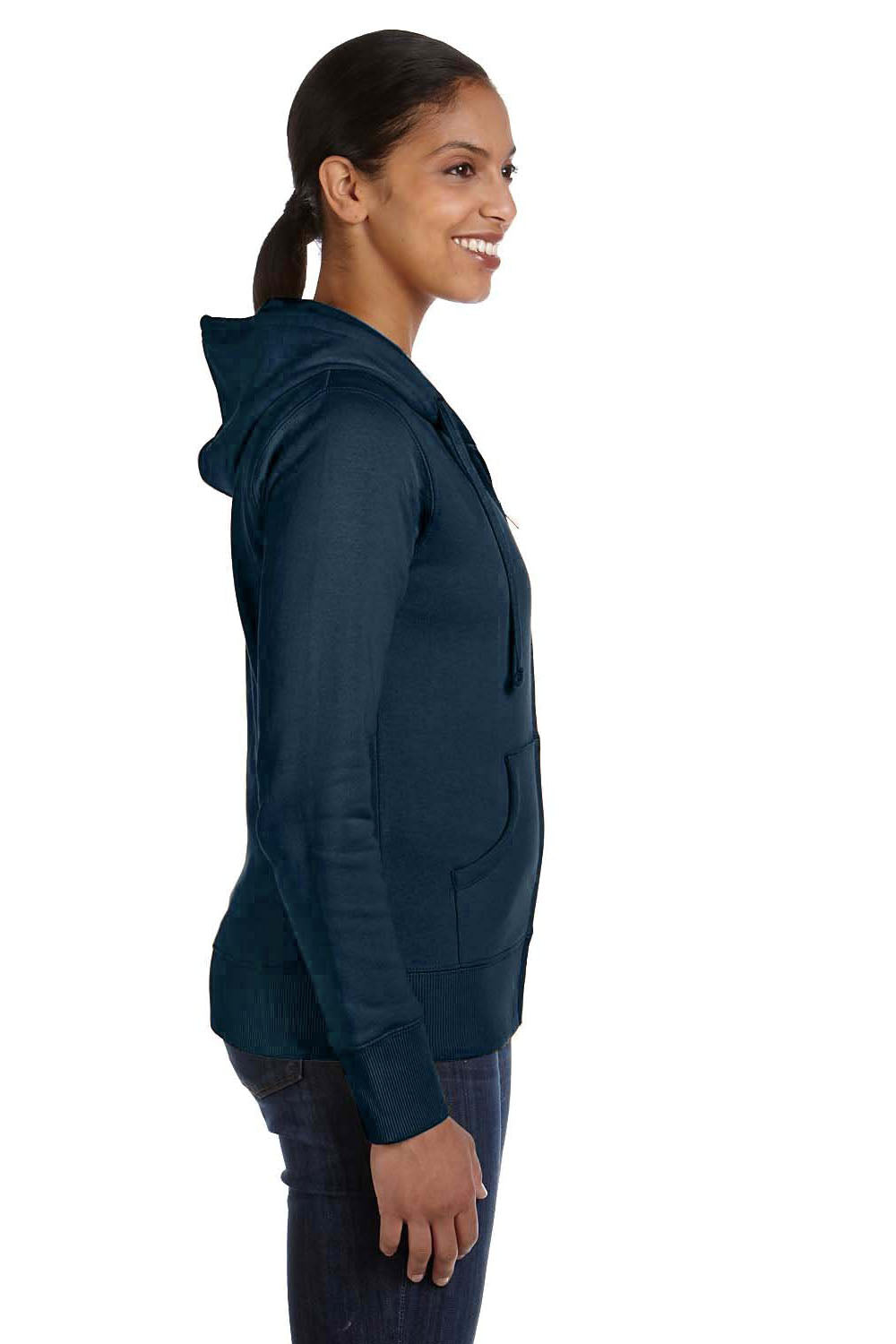 Econscious EC4501 Womens Full Zip Hooded Sweatshirt Hoodie Pacific Blue SIde