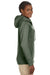 Econscious EC4580 Womens Heathered Fleece Full Zip Hooded Sweatshirt Hoodie Military Green Side