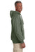 Econscious EC5570 Mens Heathered Fleece Hooded Sweatshirt Hoodie Military Green Side