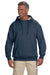 Econscious EC5570 Mens Heathered Fleece Hooded Sweatshirt Hoodie Water Blue Front