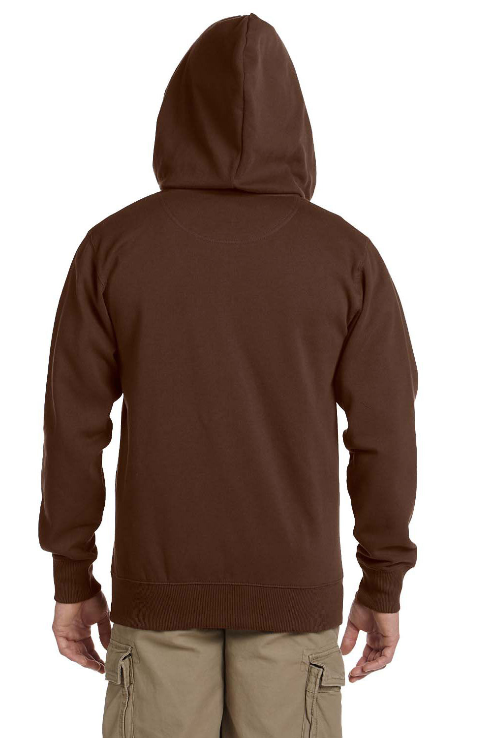 Econscious EC5650 Mens Full Zip Hooded Sweatshirt Hoodie Earth Brown Back