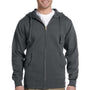 Econscious Mens Full Zip Hooded Sweatshirt Hoodie - Charcoal Grey
