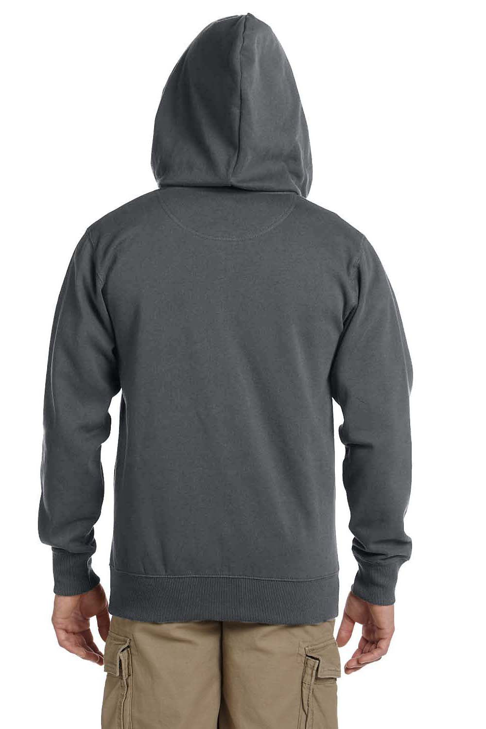 Econscious EC5650 Mens Full Zip Hooded Sweatshirt Hoodie Charcoal Grey Back