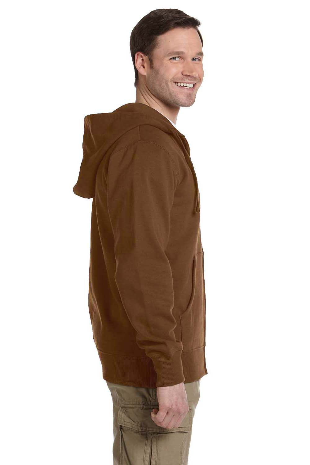 Econscious EC5650 Mens Full Zip Hooded Sweatshirt Hoodie Legacy Brown Side