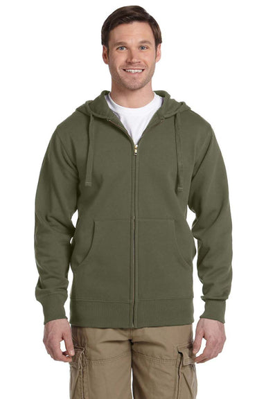 Econscious EC5650 Mens Full Zip Hooded Sweatshirt Hoodie Jungle Green Front