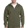 Econscious Mens Full Zip Hooded Sweatshirt Hoodie - Jungle Green