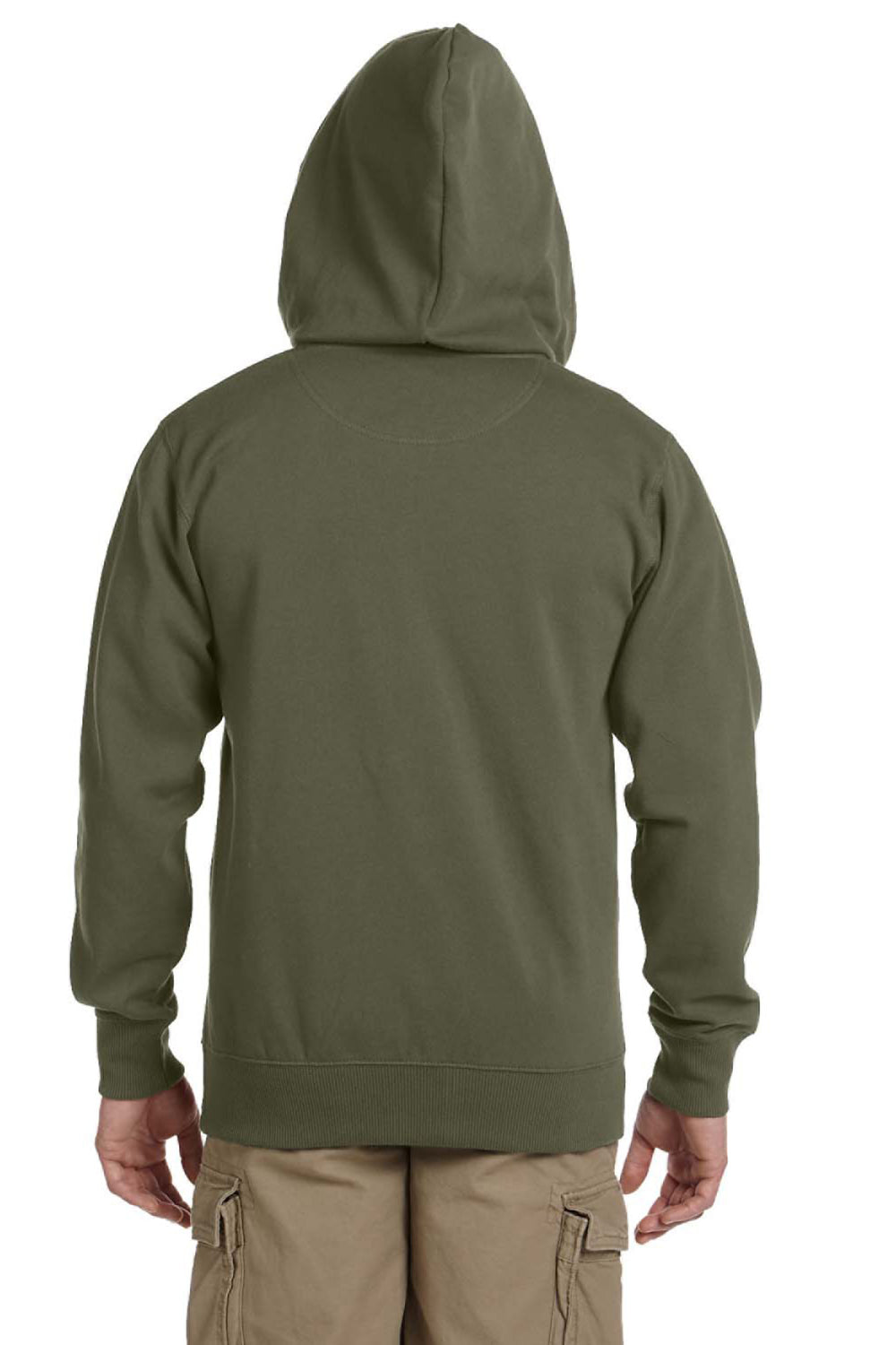 Econscious EC5650 Mens Full Zip Hooded Sweatshirt Hoodie Jungle Green Back