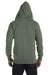 Econscious EC5680 Mens Heathered Fleece Full Zip Hooded Sweatshirt Hoodie Military Green Back