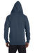 Econscious EC5680 Mens Heathered Fleece Full Zip Hooded Sweatshirt Hoodie Water Blue Back