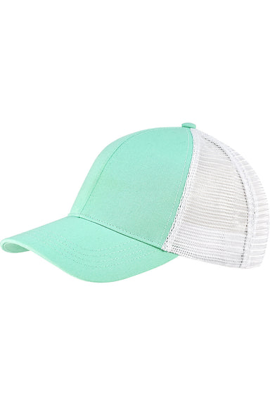 Econscious EC7070 Mens Adjustable Trucker Hat Mint Green/White Front