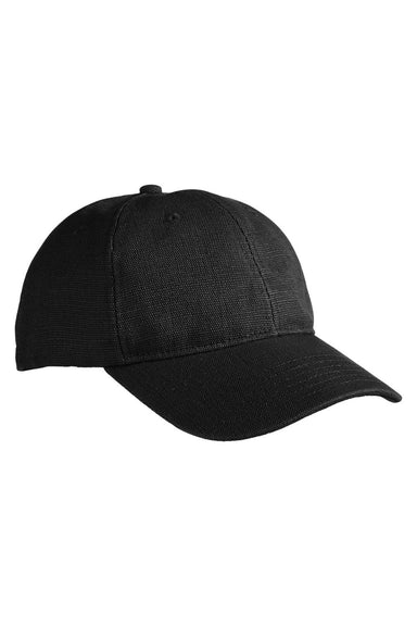 Econscious EC7091 Mens Washed Hemp Blend Baseball Hat Black Front