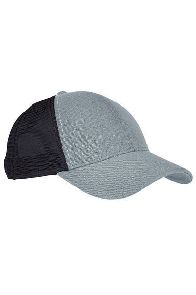 Econscious EC7093 Mens Washed Hemp Blend Trucker Hat Charcoal Grey/Black Front