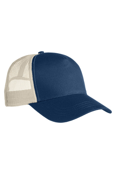 Econscious EC7094 Mens Eco Trucker Hat Pacific Blue/Oyster Front