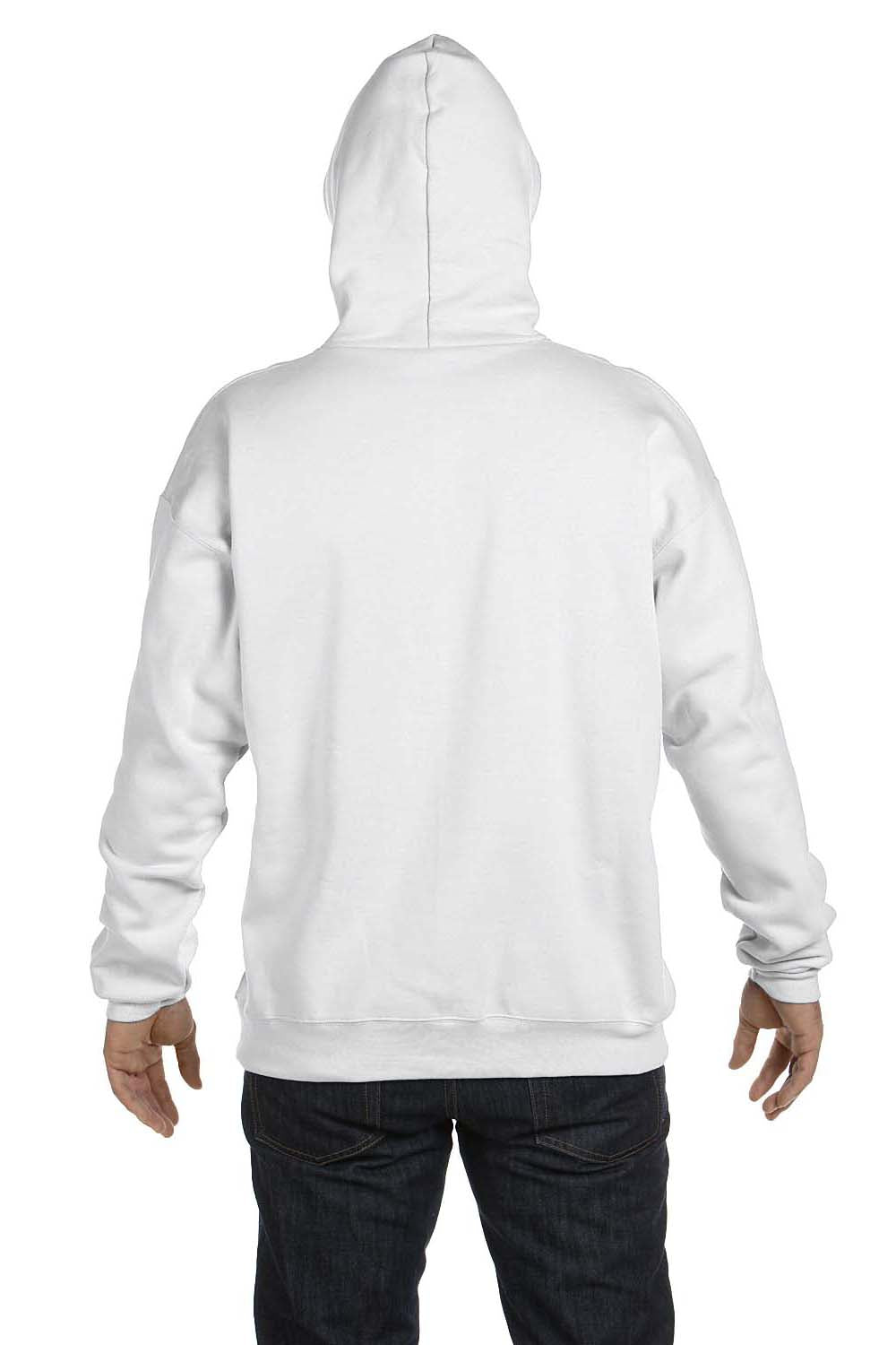 Hanes F170 Mens Ultimate Cotton PrintPro XP Hooded Sweatshirt Hoodie White Back