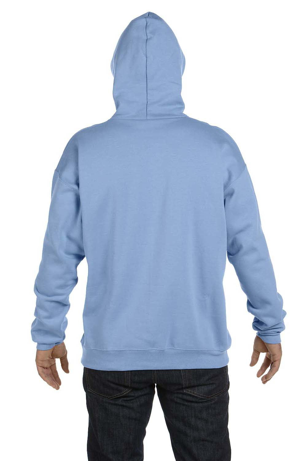 Hanes F170 Mens Ultimate Cotton PrintPro XP Hooded Sweatshirt Hoodie Light Blue Back