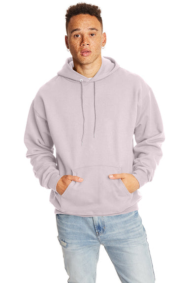 Hanes F170 Mens Ultimate Cotton PrintPro XP Hooded Sweatshirt Hoodie Pale Pink Front