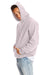 Hanes F170 Mens Ultimate Cotton PrintPro XP Hooded Sweatshirt Hoodie Pale Pink SIde
