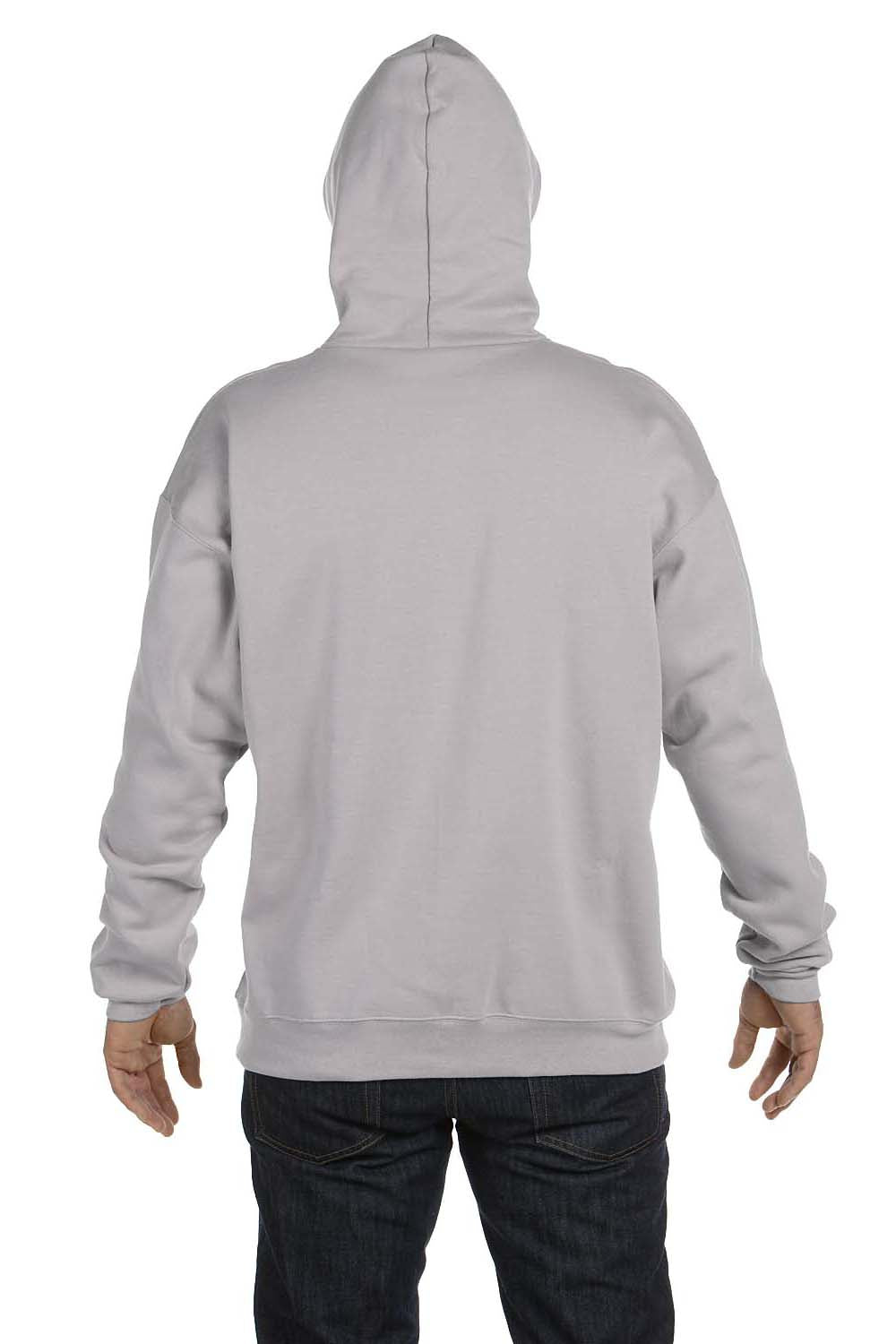 Hanes F170 Mens Ultimate Cotton PrintPro XP Hooded Sweatshirt Hoodie Light Steel Grey Back