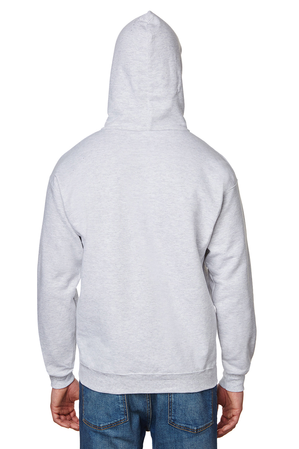 Hanes F170 Mens Ultimate Cotton PrintPro XP Hooded Sweatshirt Hoodie Ash Grey Back