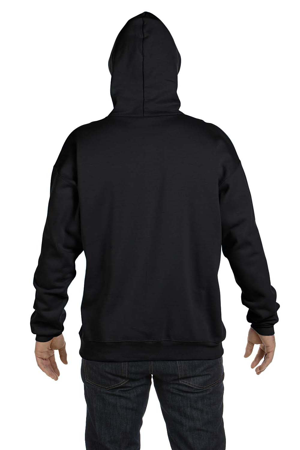 Hanes F170 Mens Ultimate Cotton PrintPro XP Hooded Sweatshirt Hoodie Black Back