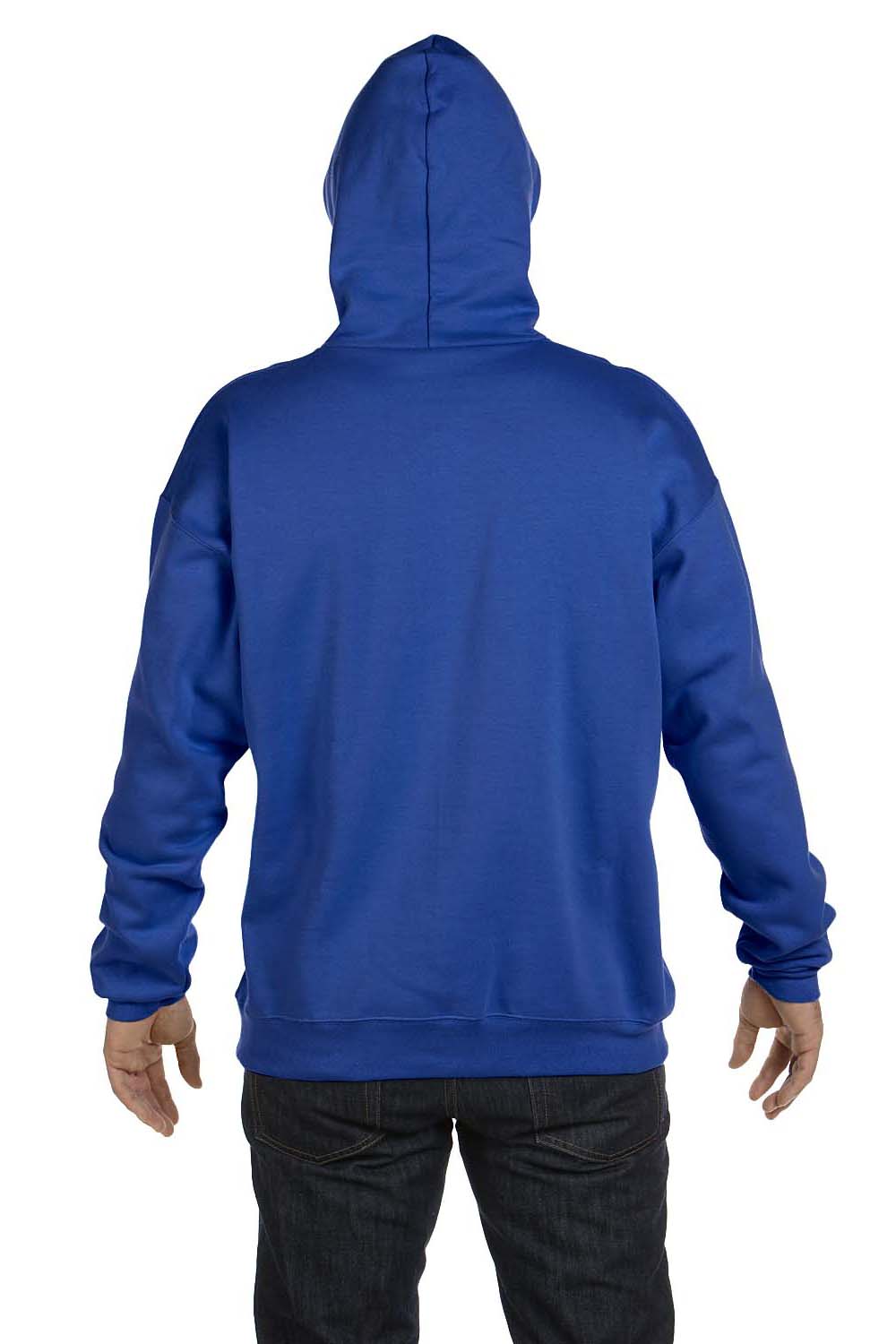 Hanes F170 Mens Ultimate Cotton PrintPro XP Hooded Sweatshirt Hoodie Royal Blue Back
