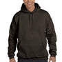 Hanes Mens Ultimate Cotton PrintPro XP Pill Resistant Hooded Sweatshirt Hoodie - Dark Chocolate Brown - Closeout