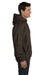 Hanes F170 Mens Ultimate Cotton PrintPro XP Hooded Sweatshirt Hoodie Chocolate Brown Side