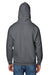 Hanes F170 Mens Ultimate Cotton PrintPro XP Hooded Sweatshirt Hoodie Heather Charcoal Grey Back