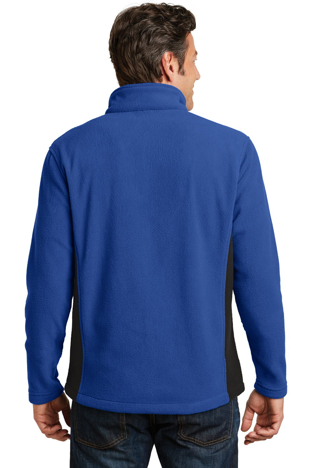 Port Authority F216 Mens Full Zip Fleece Jacket Royal Blue/Black Back