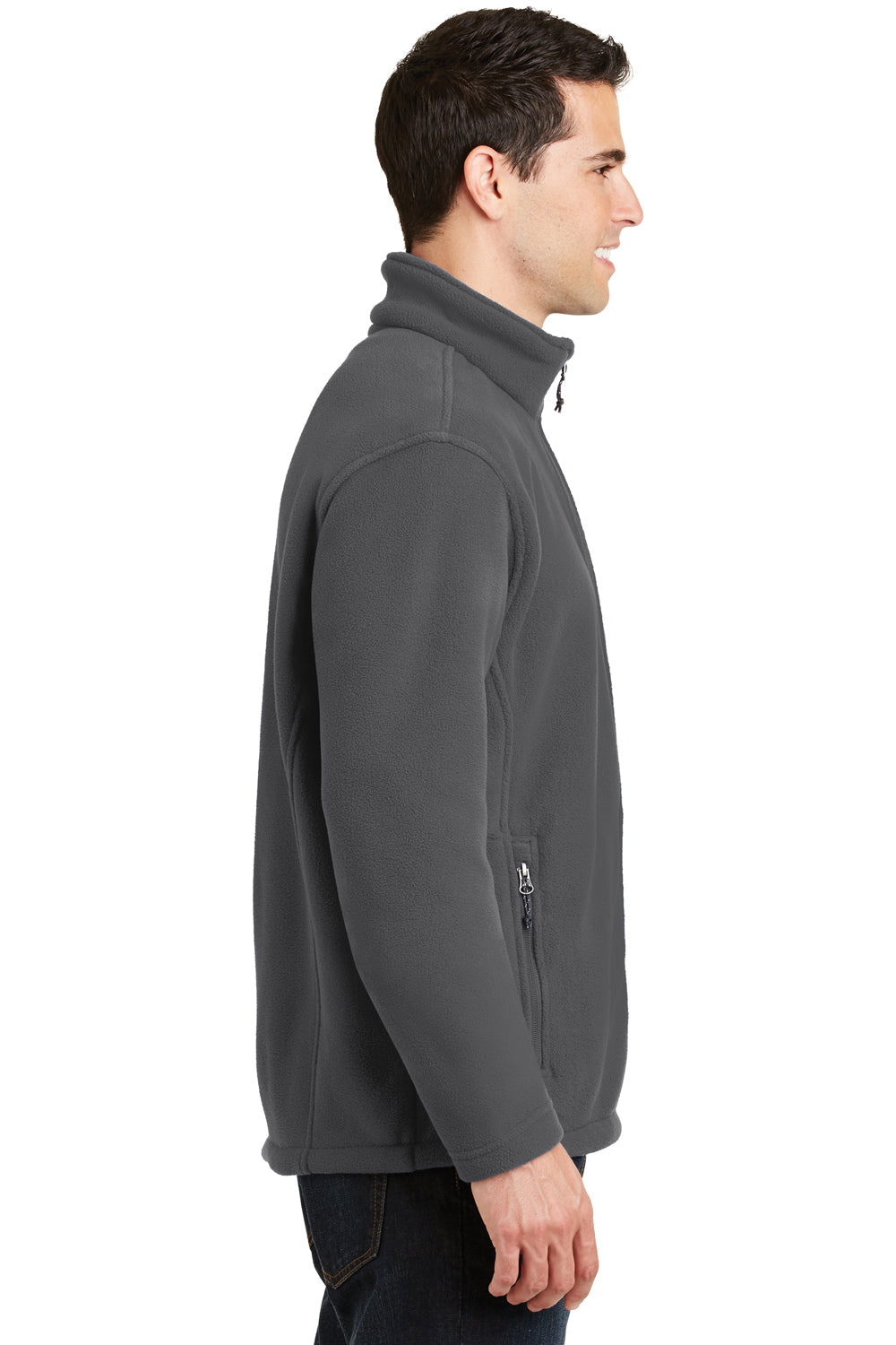 Port Authority F217 Mens Full Zip Fleece Jacket Iron Grey Side
