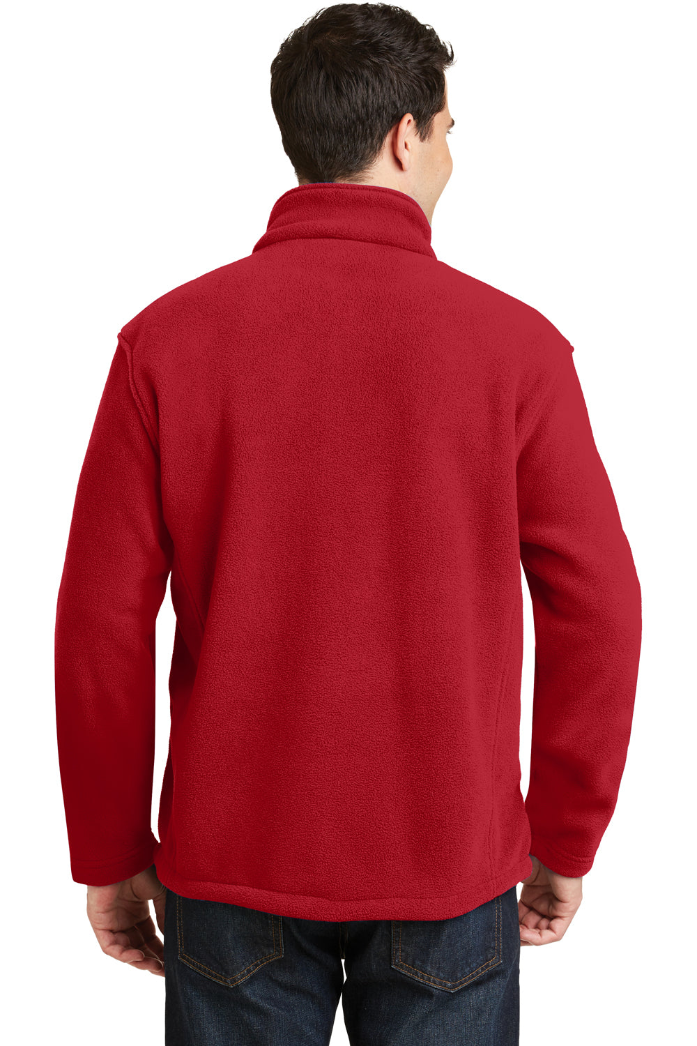 Port Authority F217 Mens Full Zip Fleece Jacket Red Back