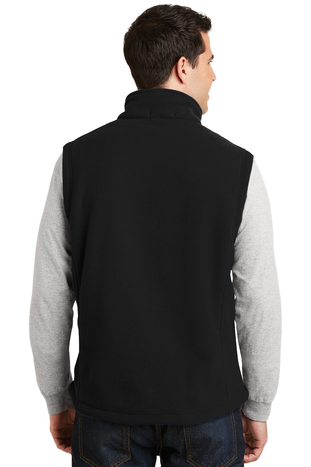 Port Authority F219 Mens Full Zip Fleece Vest Black Back
