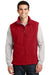 Port Authority F219 Mens Full Zip Fleece Vest Red Front