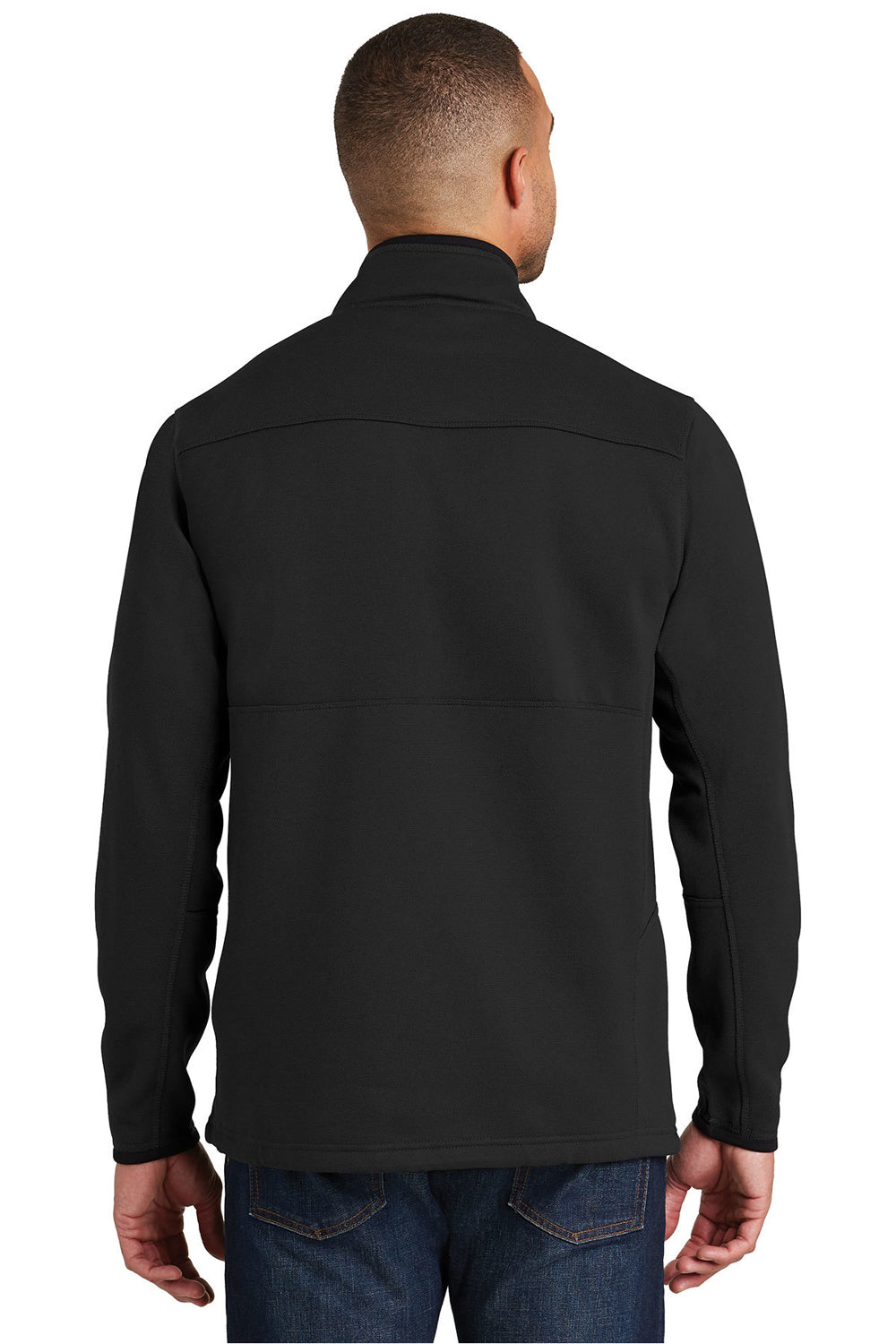 Port Authority F222 Mens Full Zip Fleece Jacket Black Back