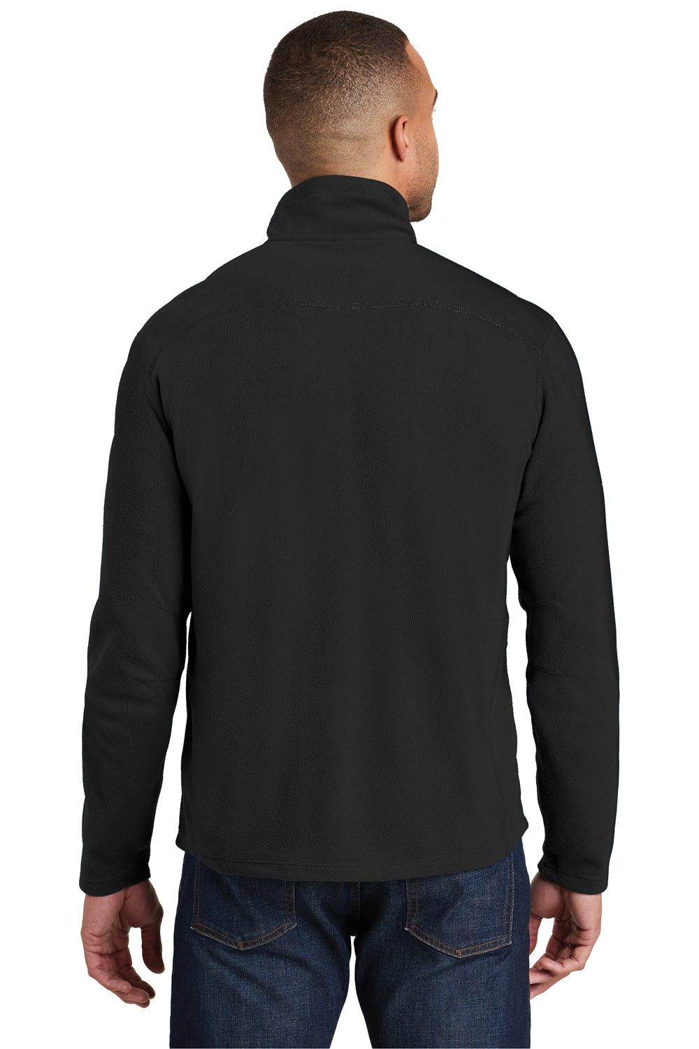 Port Authority F224 Mens Microfleece 1/4 Zip Sweatshirt Black Back