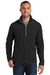 Port Authority F224 Mens Microfleece 1/4 Zip Sweatshirt Black Front