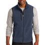 Port Authority Mens R-Tek Pro Pill Resistant Fleece Full Zip Vest - Heather Navy Blue/Black