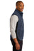 Port Authority F228 Mens R-Tek Pro Full Zip Fleece Vest Heather Navy Blue/Black Side