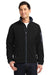 Port Authority F229 Mens Full Zip Fleece Jacket Black/Grey Front