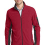 Port Authority Mens Summit Full Zip Fleece Jacket - Rich Red/Black - Closeout