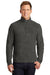 Port Authority F234 Mens Heather Microfleece 1/4 Zip Sweatshirt Charcoal Black Front